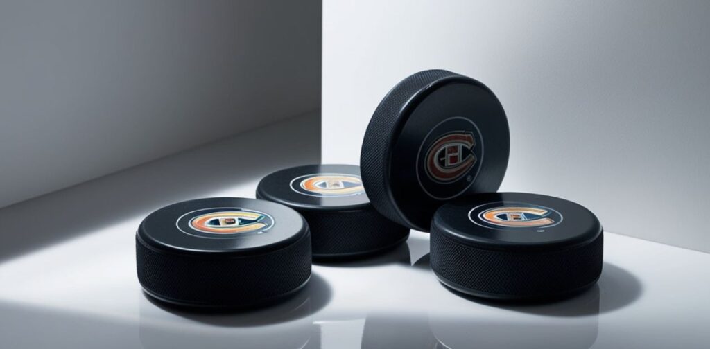 10 Centimeters Long 4 Hockey Pucks 